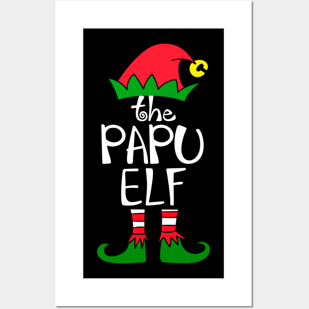 Elf Saying The Papu Elf Matching Family Group Christmas Wall Art by calvinglory04